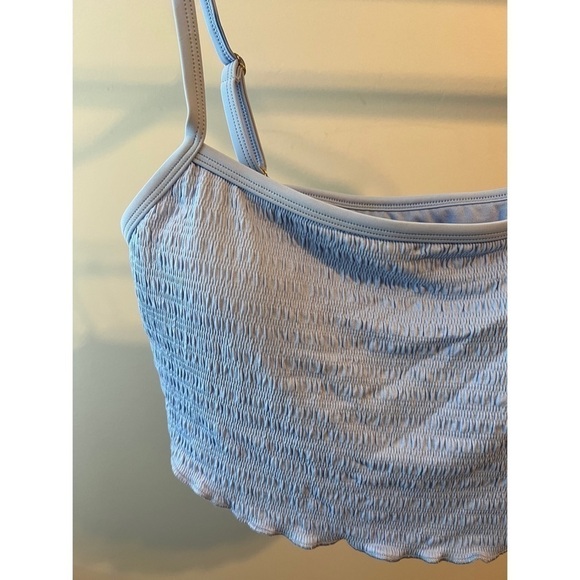 Xhilaration Baby Blue Cami Tank Textured Swim Bandeau Bikini Top Size XL NWT - Picture 5 of 8